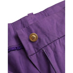 BENCIVENGA Purple Cotton MidWaist Straight Cropped Pants PAN74065-48