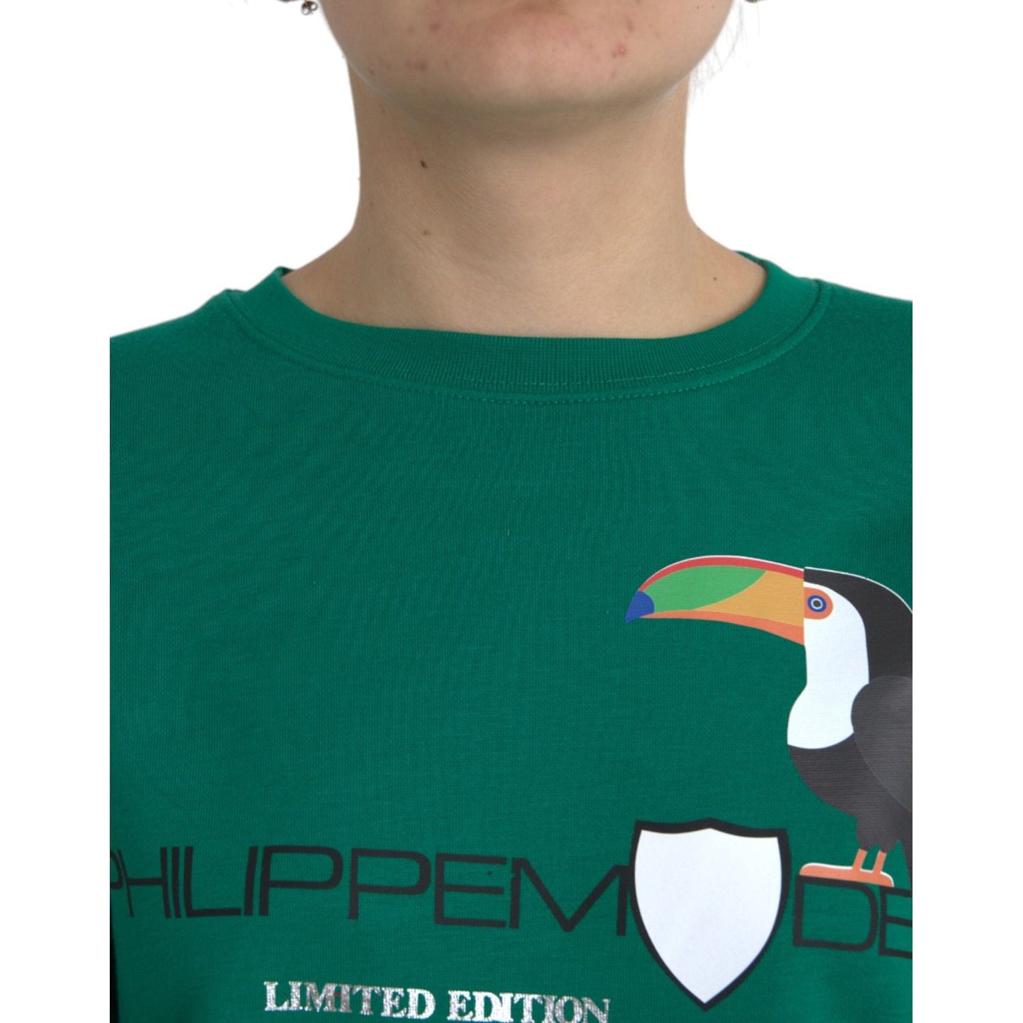 Philippe Model Green Cotton Logo Print Long Sleeves Pullover Sweater Philippe Model Dark Slate Gray