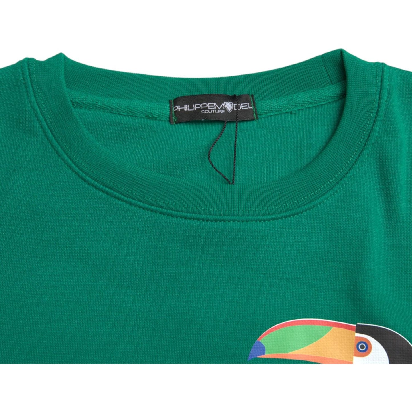 Philippe Model Green Cotton Logo Print Long Sleeves Pullover Sweater Philippe Model Sea Green