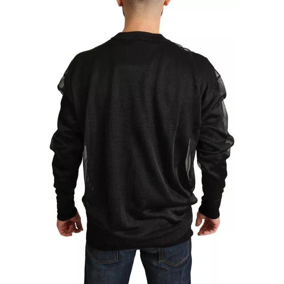 Dolce & Gabbana Black Logo Crewneck Long Sleeve Pullover Sweater Dolce & Gabbana Black