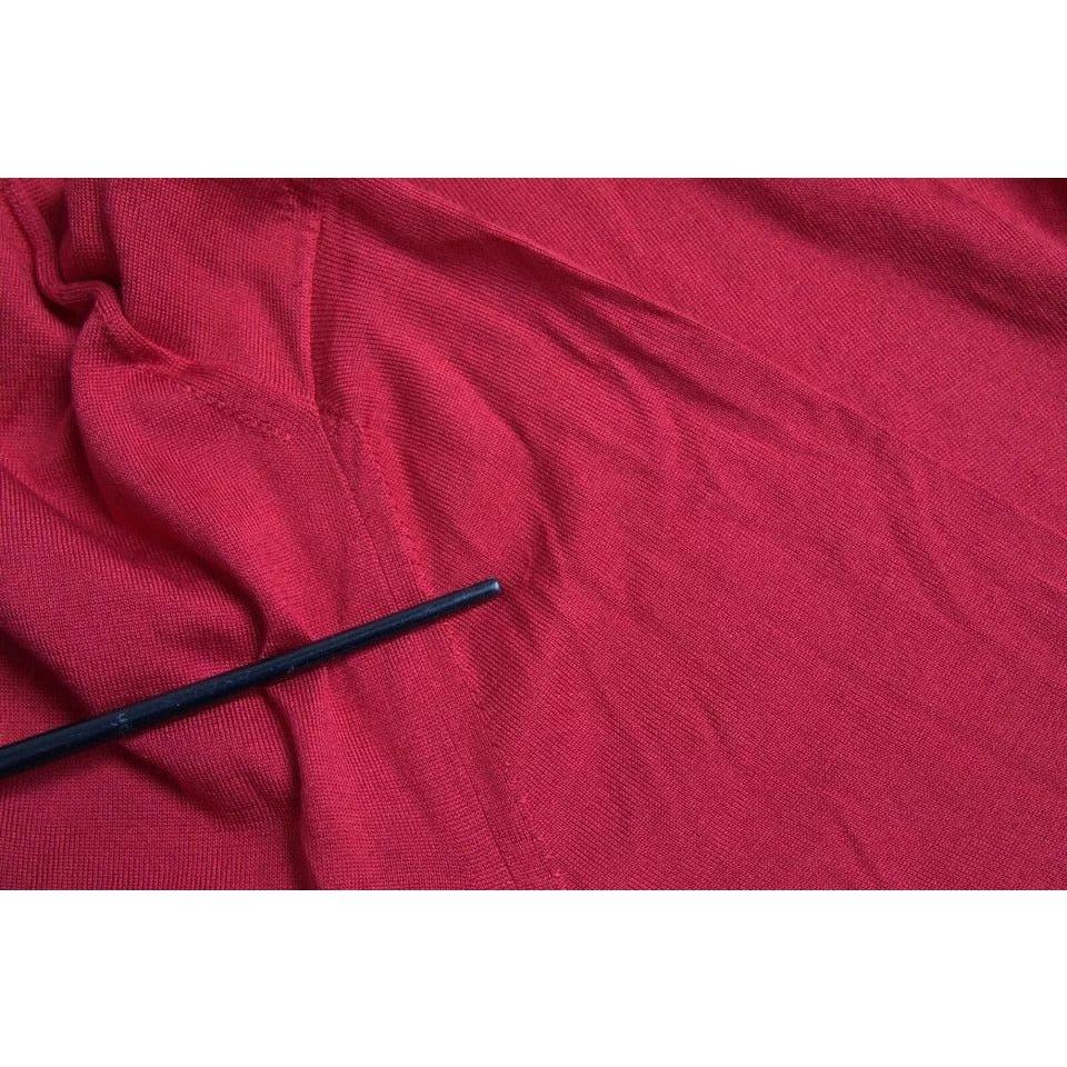 Dolce & Gabbana Red Silk Crewneck Short Sleeve Sweater Dolce & Gabbana Brown