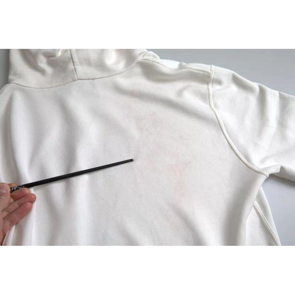 Dolce & Gabbana White Caesar Cotton Hooded Pullover Sweater Dolce & Gabbana Light Gray