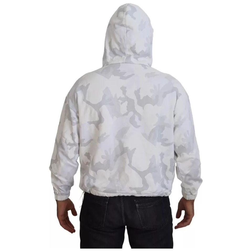 Dolce & Gabbana White Camouflage Hooded Sweatshirt Sweater Dolce & Gabbana Gray