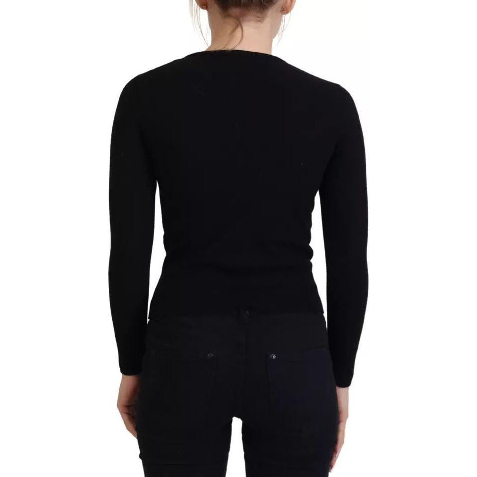 Dolce & Gabbana Black Button Down Slim Cardigan Wool Sweater Dolce & Gabbana Black