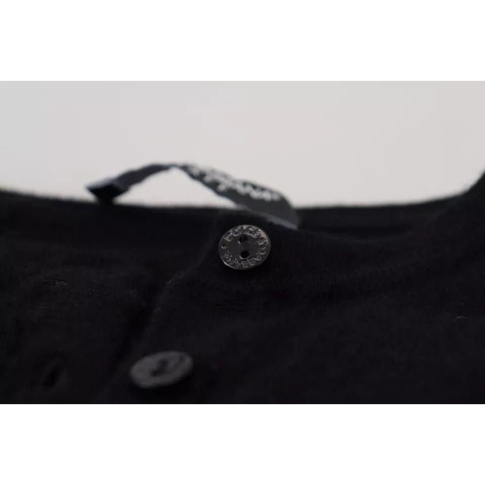 Dolce & Gabbana Black Button Down Slim Cardigan Wool Sweater Dolce & Gabbana Black