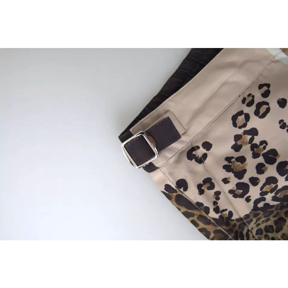 Dolce & Gabbana Dark Brown Leopard Beachwear Swimwear Shorts Dolce & Gabbana Light Gray