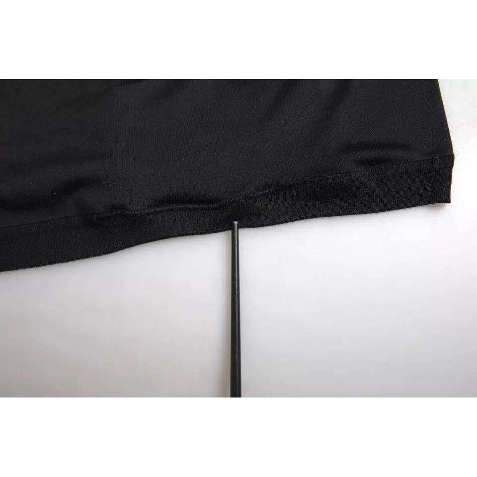 Dolce & Gabbana Black Buttoned Roundneck Short Sleeve T-shirt Dolce & Gabbana Light Gray