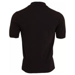 Dolce & Gabbana Brown Logo Collared Short Sleeve Men T-shirt Dolce & Gabbana Black