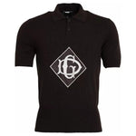 Dolce & Gabbana Brown Logo Collared Short Sleeve Men T-shirt Dolce & Gabbana Black