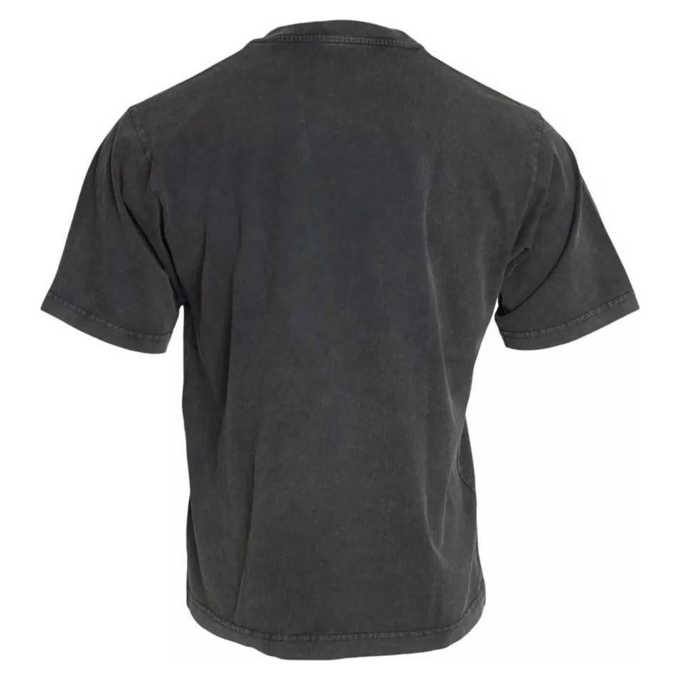 Dolce & Gabbana Gray Logo Embellished Cotton Short Sleeves T-shirt Dolce & Gabbana Dark Slate Gray