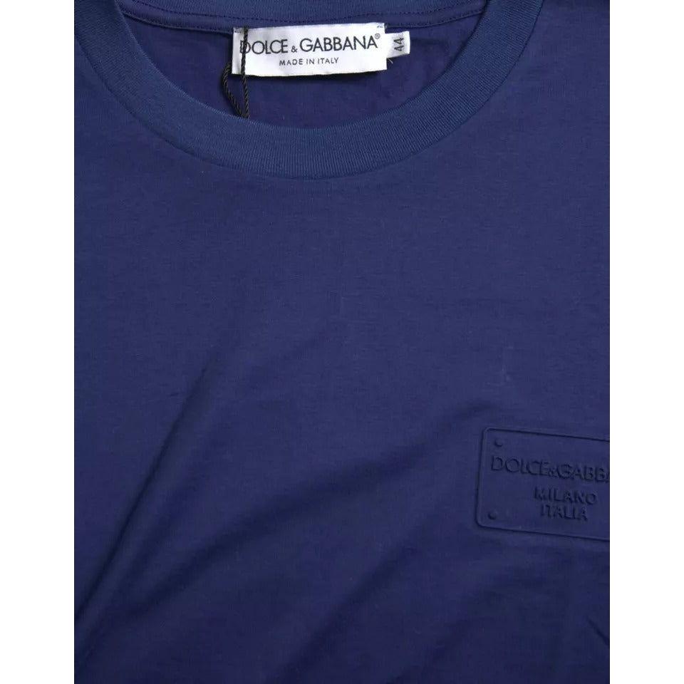 Dolce & Gabbana Royal Blue Round Neck Short Sleeve T-shirt Dolce & Gabbana Dark Slate Gray