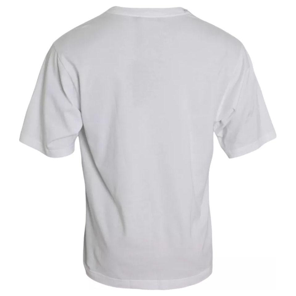 Dolce & Gabbana White Logo Cotton Round Neck Short Sleeves T-shirt Dolce & Gabbana Light Gray