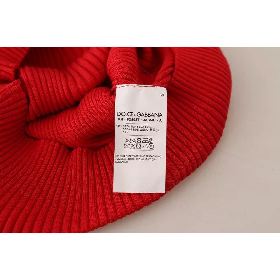 Dolce & Gabbana Red Silk T-shirt Short Sleeve Top Blouse Dolce & Gabbana Dark Red