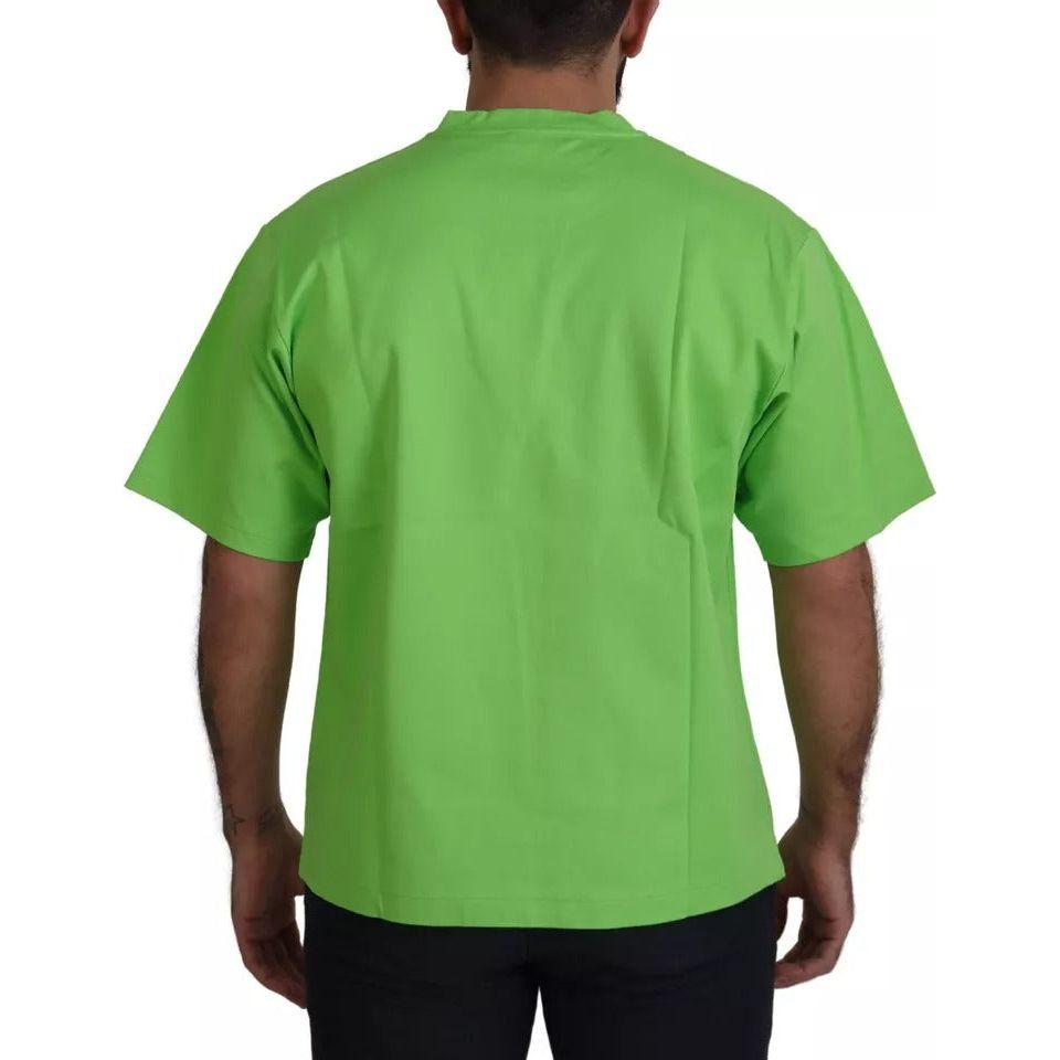 Dolce & Gabbana Green Cotton DG CHANNEL Top T-shirt Dolce & Gabbana Olive Drab