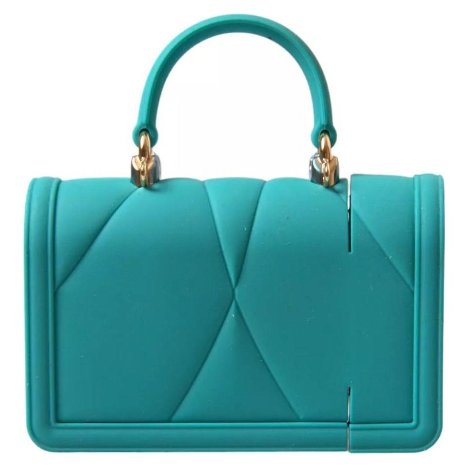 Dolce & Gabbana Turquoise Silicone Devotion Heart Cover Hand Bag Airpods Case Dolce & Gabbana Dark Cyan