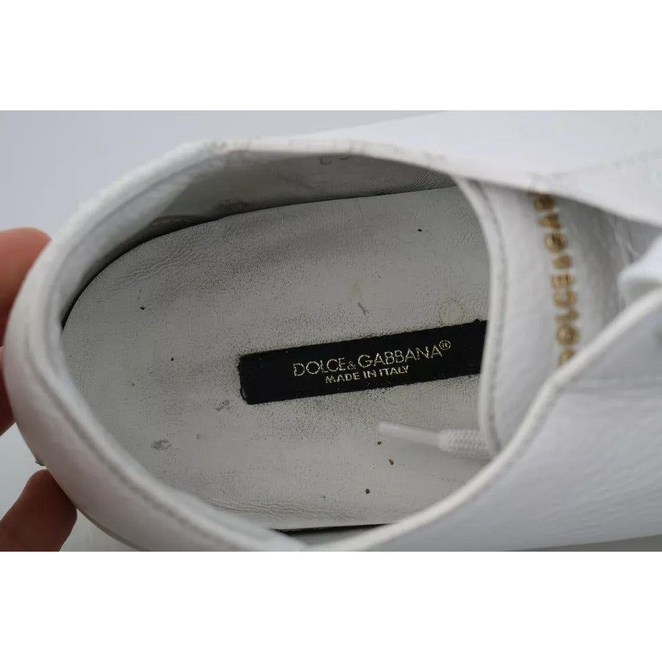 Dolce & Gabbana White Saint Tropez Lace Up Men Sneakers Men Shoes Dolce & Gabbana Light Slate Gray