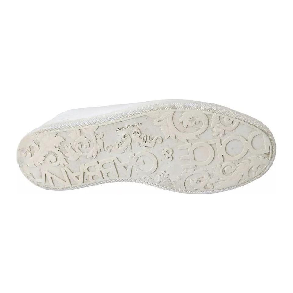 Dolce & Gabbana White Saint Tropez Lace Up Men Sneakers Men Shoes Dolce & Gabbana Light Gray