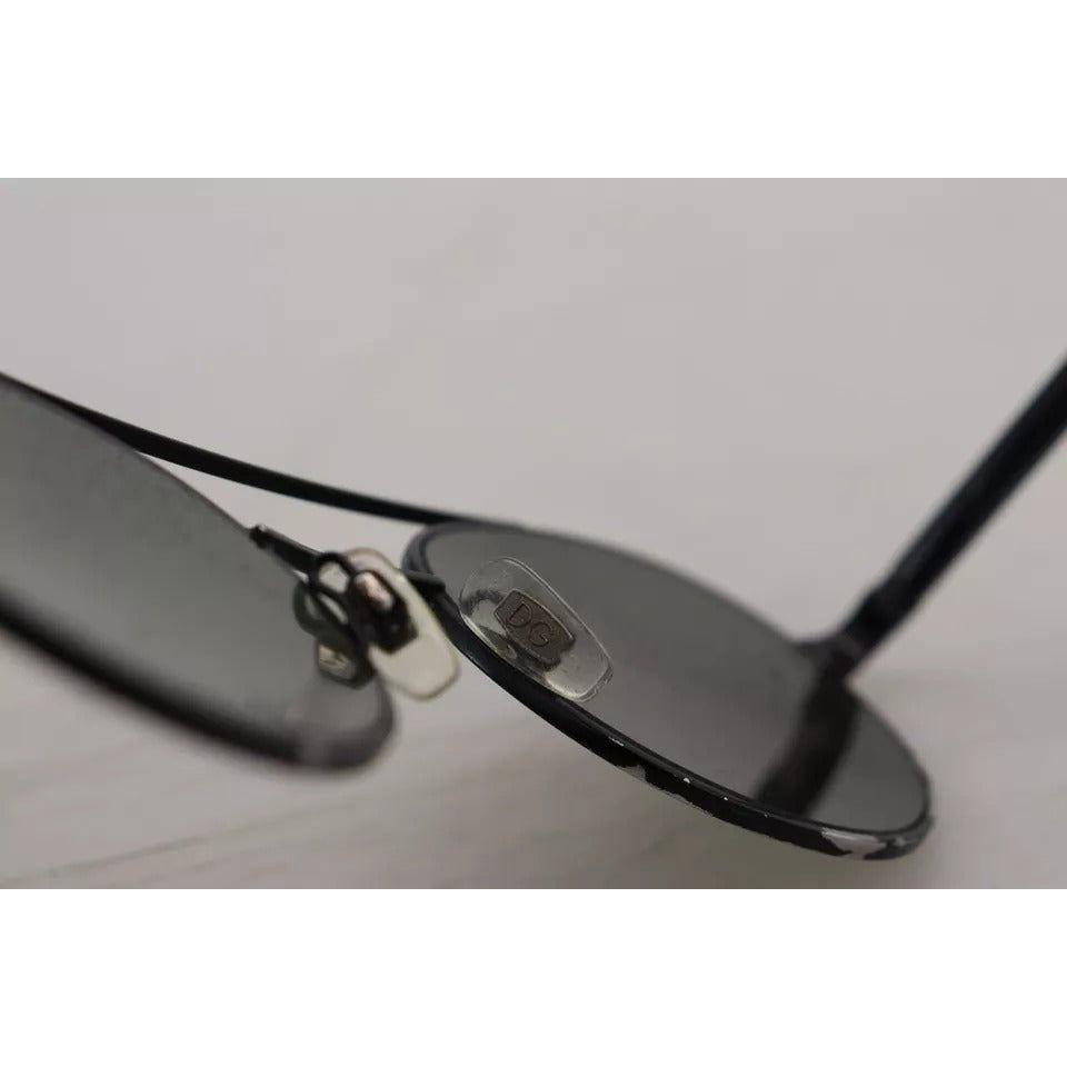 Dolce & Gabbana Matte Black Steel Frame Green Lens DG2245 Sunglasses Dolce & Gabbana Dark Gray