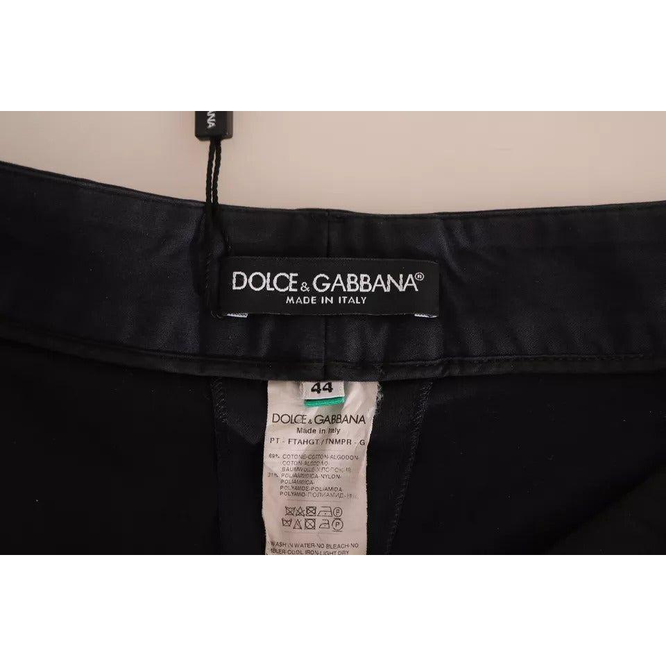 Dolce & Gabbana Black Cotton Cropped Capri Pants Dolce & Gabbana Black