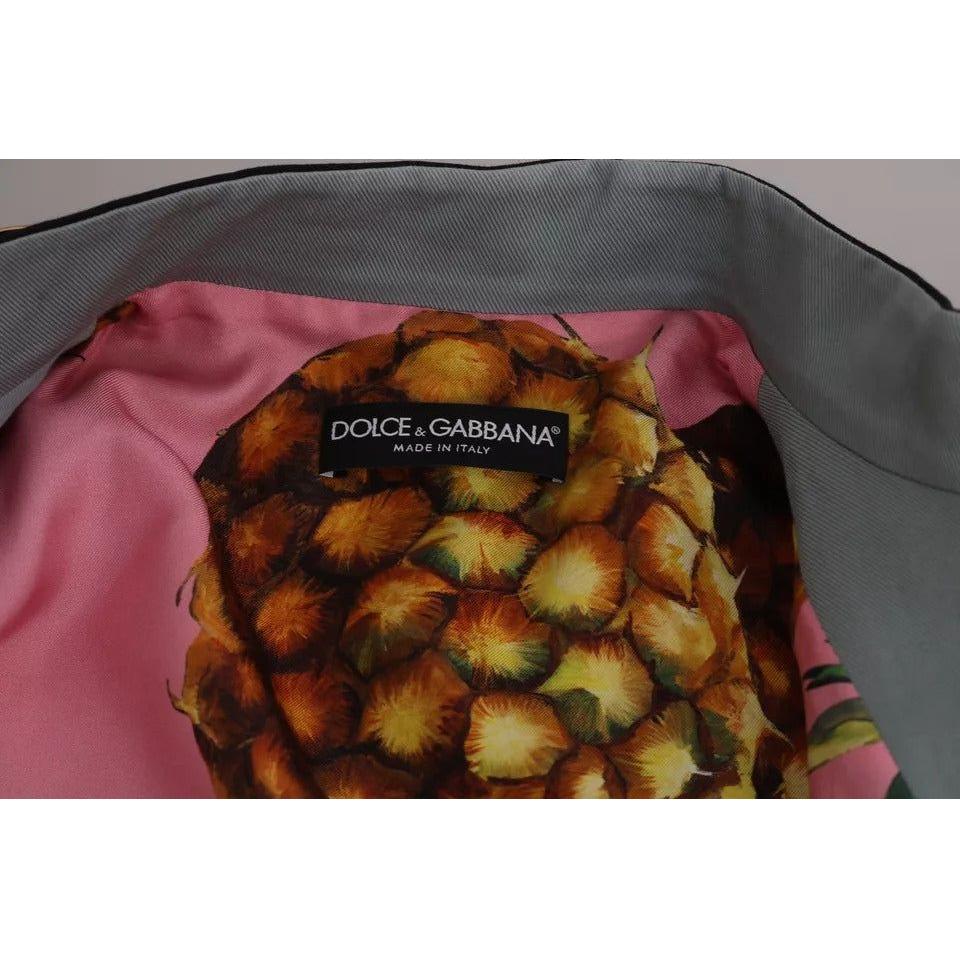 Dolce & Gabbana Blue Button Crystal Embellished Cotton Jacket Dolce & Gabbana Dark Slate Gray