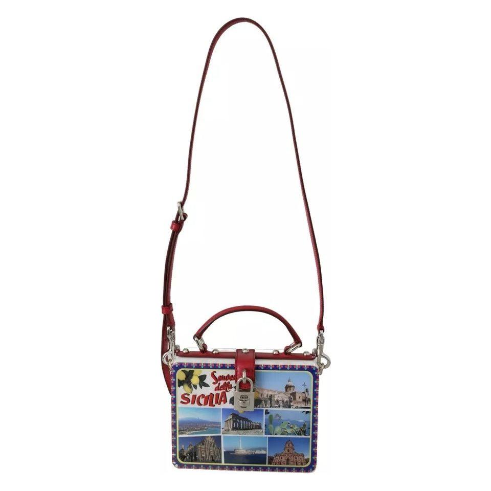 Dolce & Gabbana White Plexi Box Sicilia Square Hand Shoulder Purse Bag Dolce & Gabbana Dark Slate Gray