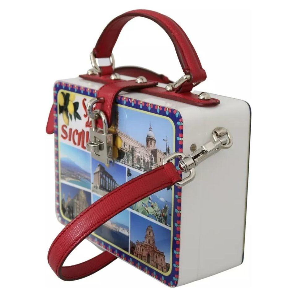 Dolce & Gabbana White Plexi Box Sicilia Square Hand Shoulder Purse Bag Dolce & Gabbana Gray