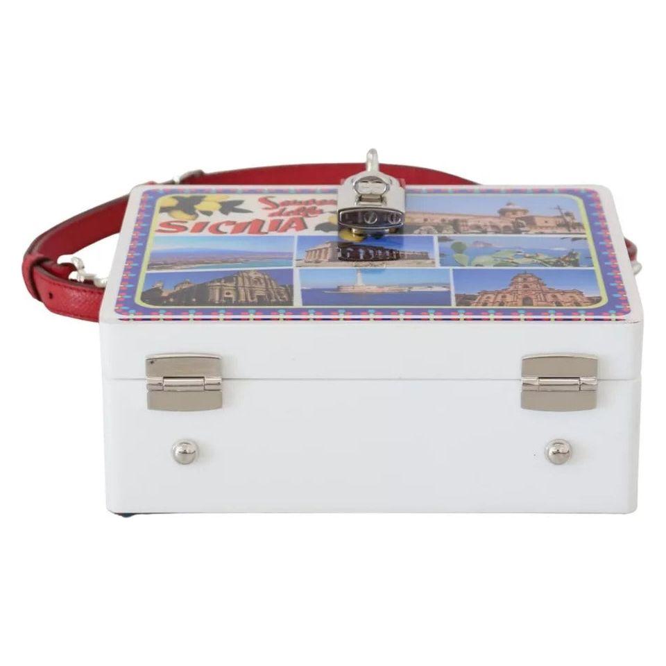 Dolce & Gabbana White Plexi Box Sicilia Square Hand Shoulder Purse Bag Dolce & Gabbana Light Gray