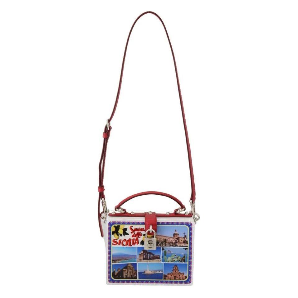 Dolce & Gabbana White Plexi Box Sicilia Square Hand Shoulder Purse Bag Dolce & Gabbana Light Gray