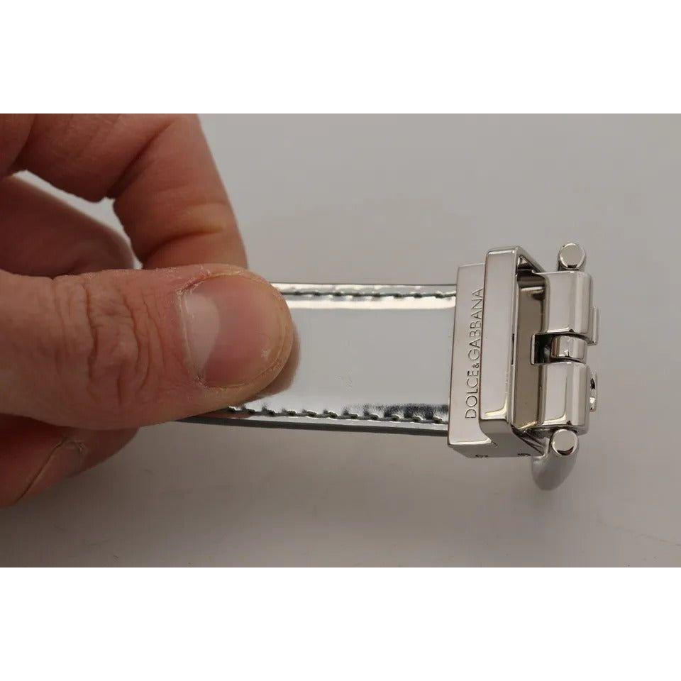Dolce & Gabbana Silver Leather Metal Buckle Belt Dolce & Gabbana Rosy Brown