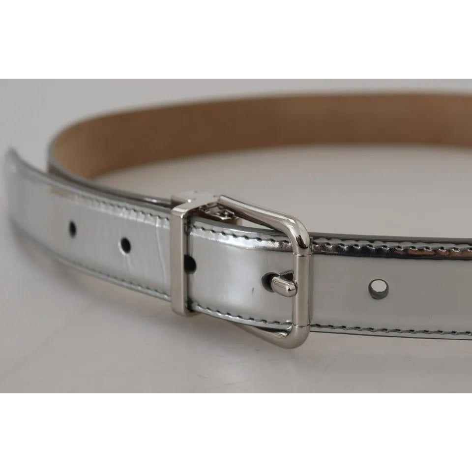 Dolce & Gabbana Silver Leather Metal Buckle Belt Dolce & Gabbana Rosy Brown