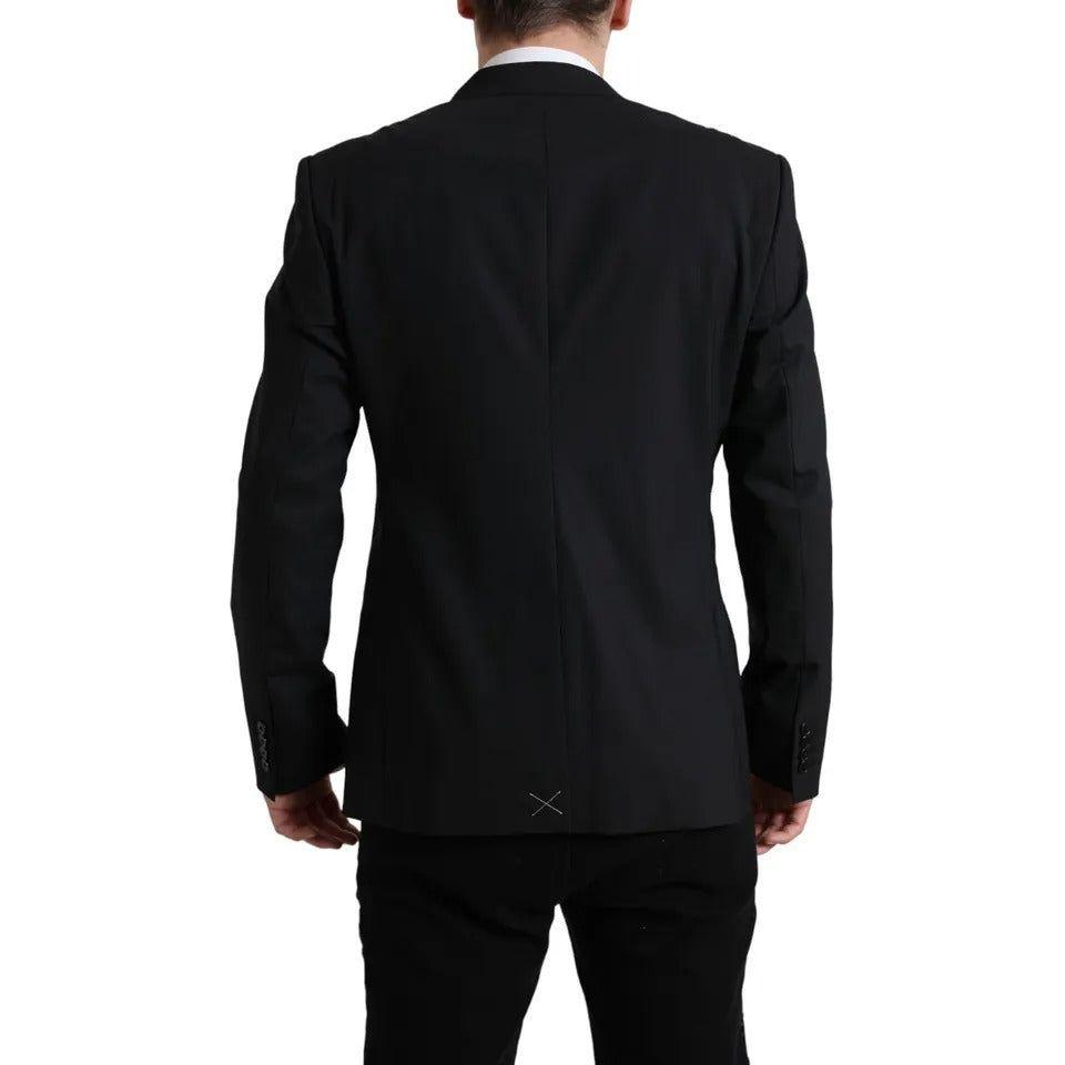 Dolce & Gabbana Black Wool MARTINI Stretch Jacket Blazer Dolce & Gabbana Black