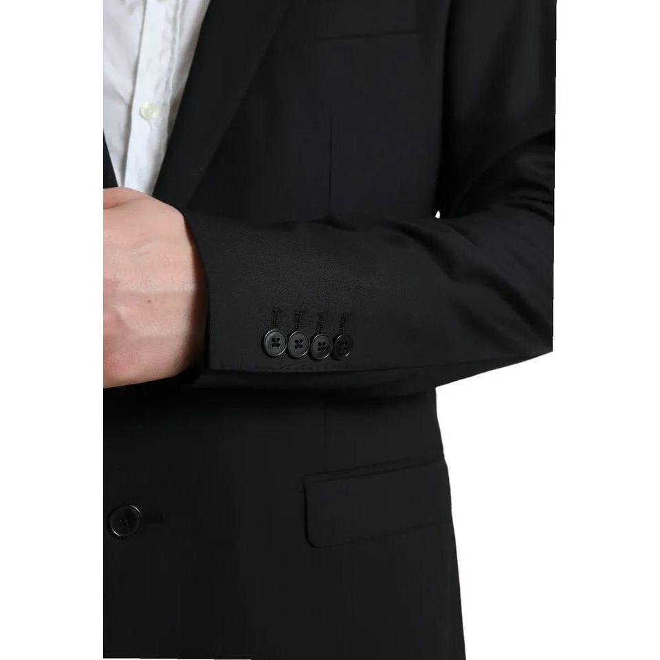 Dolce & Gabbana Black Wool MARTINI Stretch Jacket Blazer Dolce & Gabbana Black