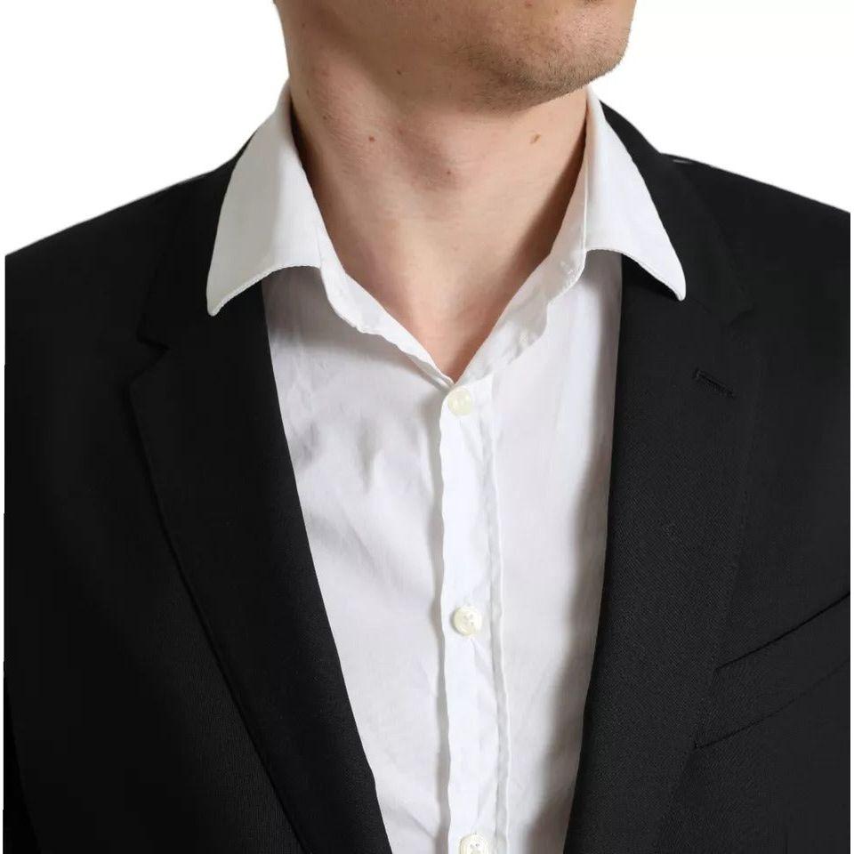 Dolce & Gabbana Black Wool MARTINI Stretch Jacket Blazer Dolce & Gabbana Black