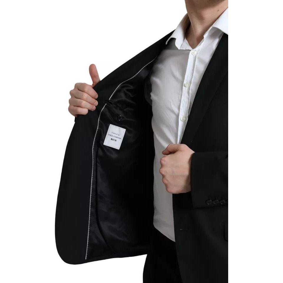 Dolce & Gabbana Black Wool MARTINI Stretch Jacket Blazer Dolce & Gabbana Dark Gray