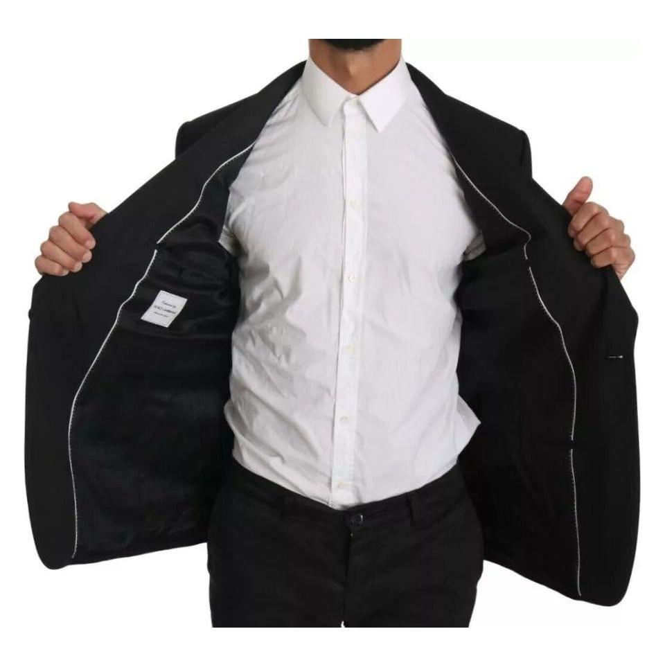 Dolce & Gabbana Black Single Breasted Formal Coat Blazer Dolce & Gabbana Black