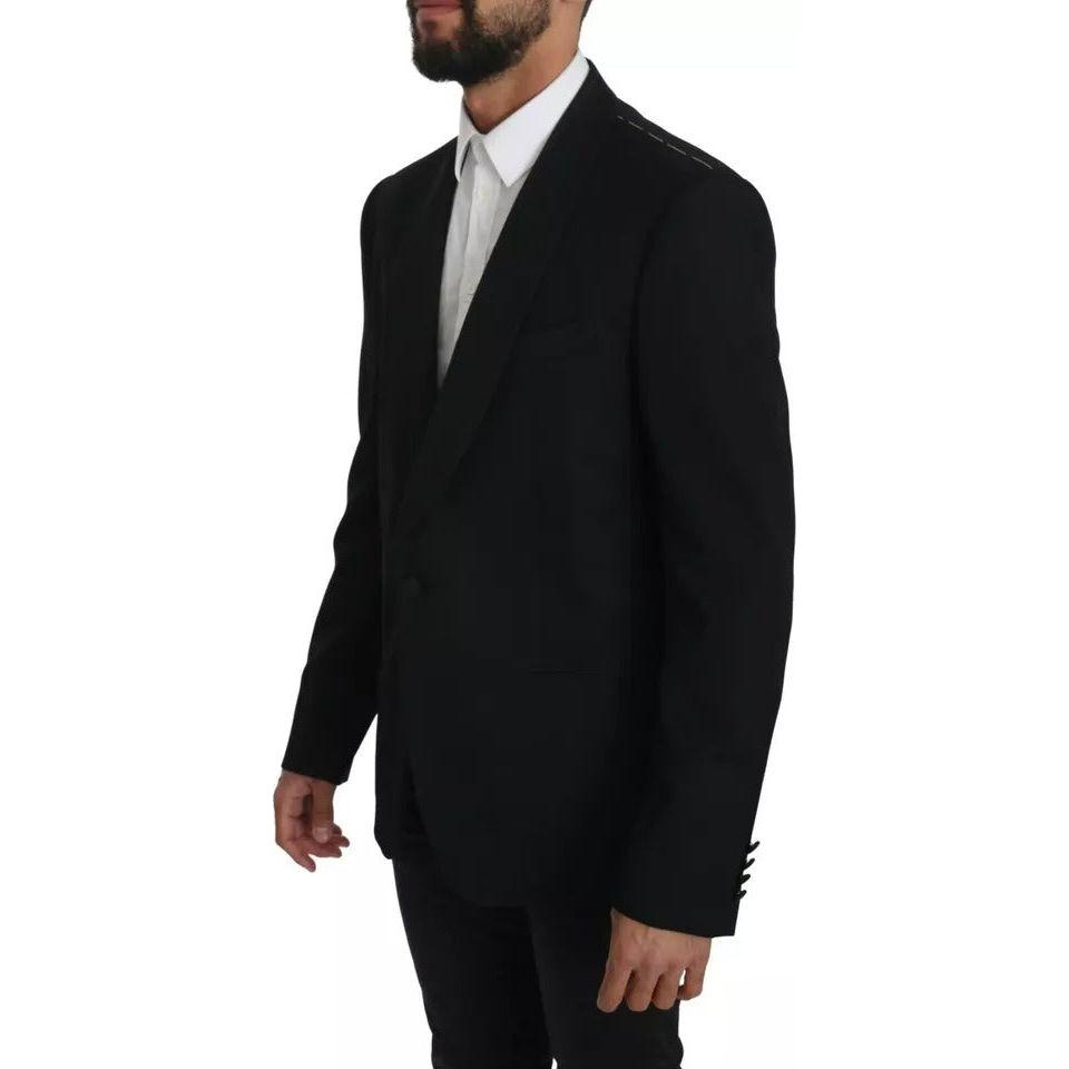 Dolce & Gabbana Black Single Breasted Formal Coat Blazer Dolce & Gabbana Black