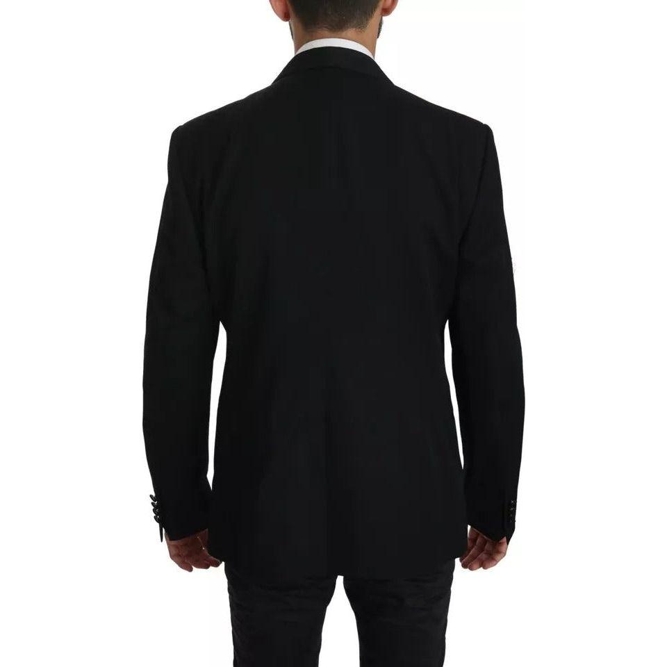 Dolce & Gabbana Black Single Breasted Formal Coat Blazer Dolce & Gabbana Black