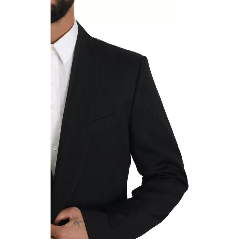 Dolce & Gabbana Black Single Breasted Formal Coat Blazer Dolce & Gabbana Black