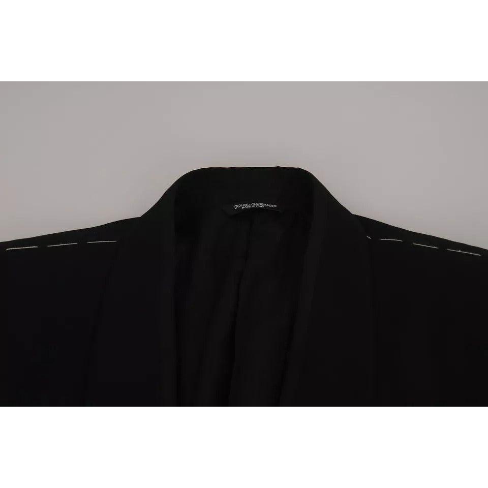 Dolce & Gabbana Black Single Breasted Formal Coat Blazer Dolce & Gabbana Black