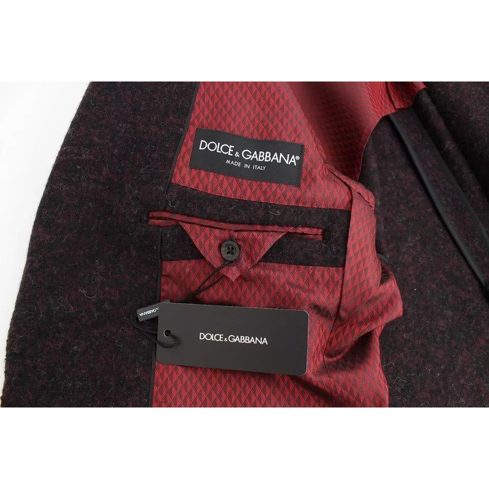 Dolce & Gabbana Bordeaux Alpaca Two Button Jacket Blazer Dolce & Gabbana Dark Slate Gray