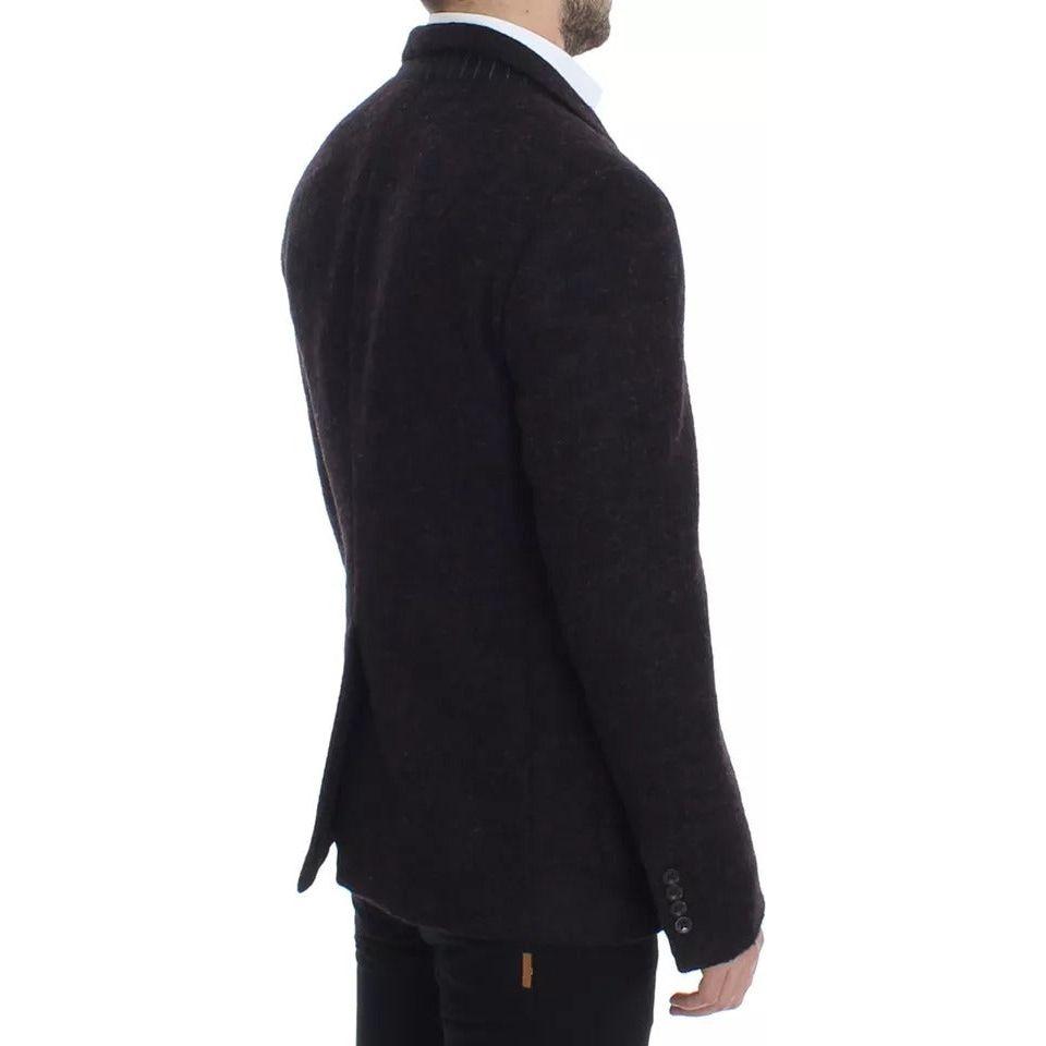 Dolce & Gabbana Bordeaux Alpaca Two Button Jacket Blazer Dolce & Gabbana Black