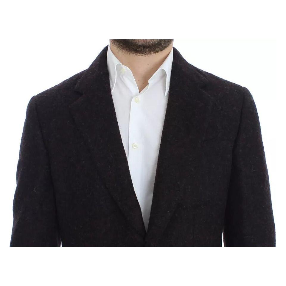 Dolce & Gabbana Bordeaux Alpaca Two Button Jacket Blazer Dolce & Gabbana Black