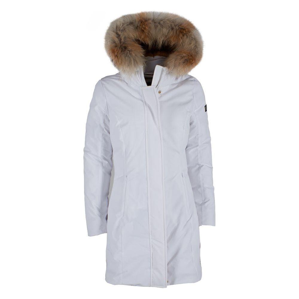 Yes Zee White Nylon Women Jacket Yes Zee Light Gray