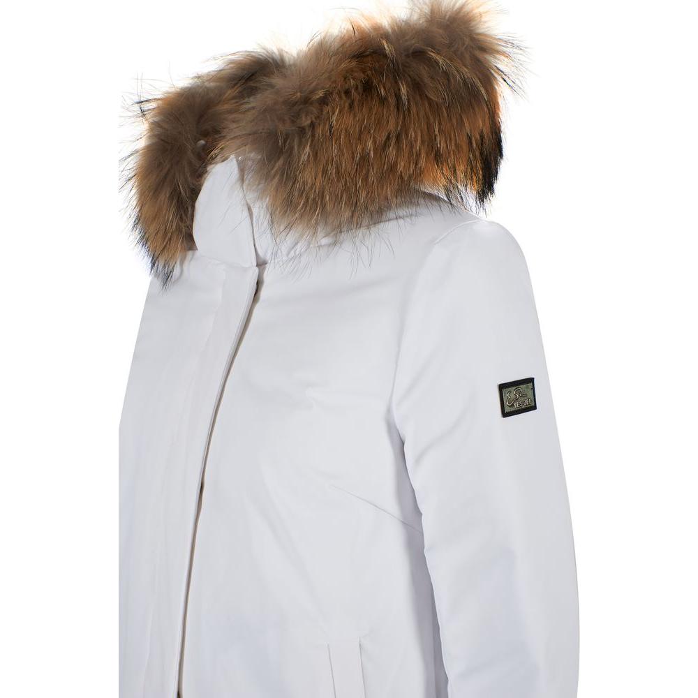 Yes Zee White Nylon Women Jacket Yes Zee Light Gray