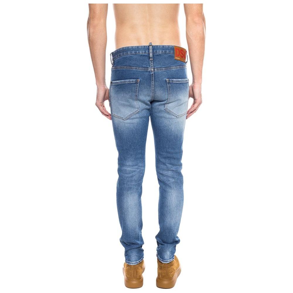 Dsquared² Blue Cotton Men's Distressed Jean Dsquared² Light Slate Gray