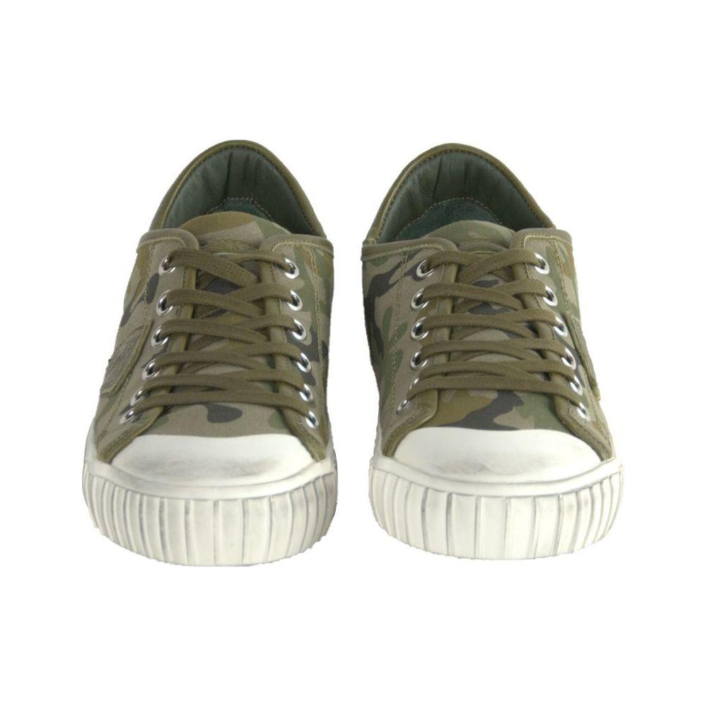 Philippe Model Green Leather Men Sneaker Philippe Model Dark Olive Green
