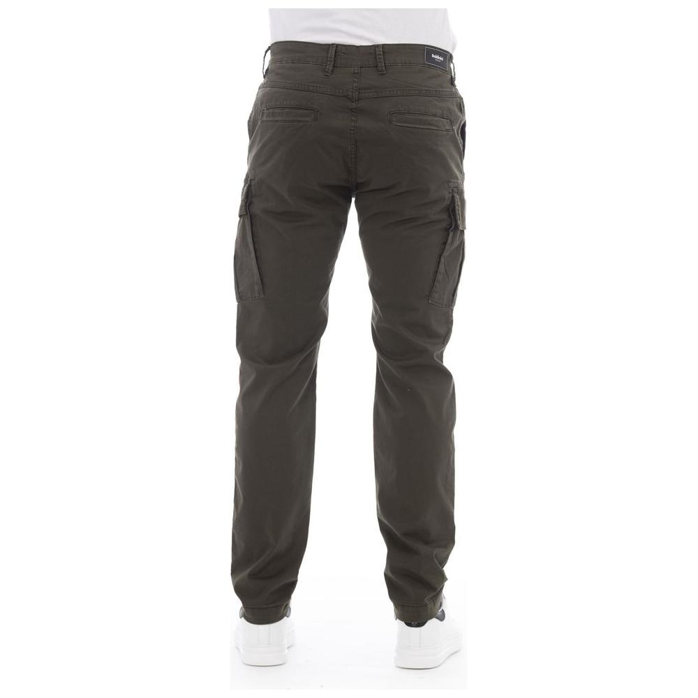 Baldinini Trend Army Cotton Men Cargo Trouser Baldinini Trend Dark Slate Gray