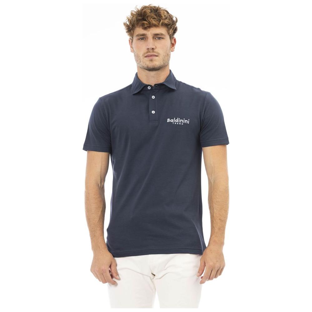 Baldinini Trend Blue Cotton Men Polo Baldinini Trend Dark Slate Gray