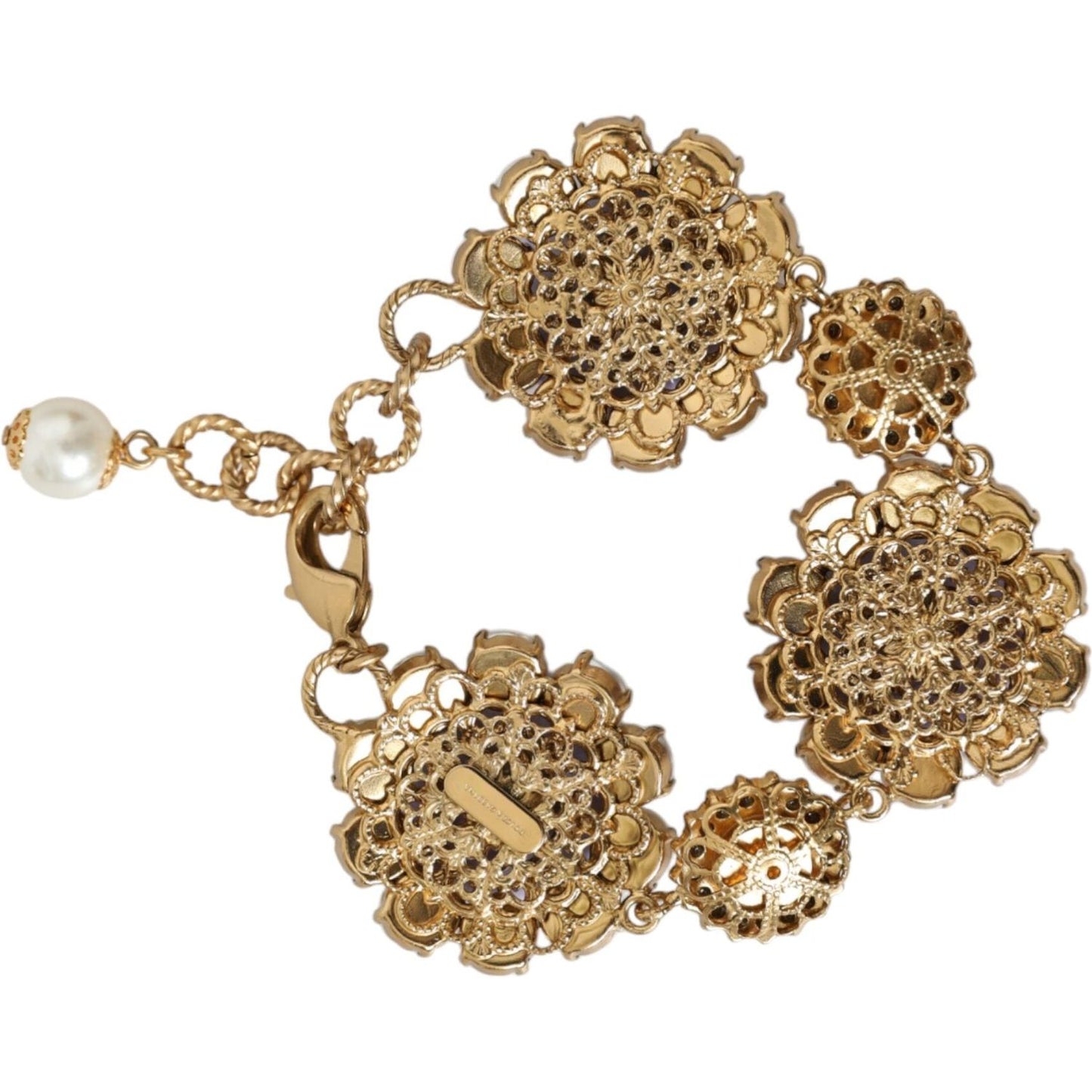 Dolce & Gabbana Gold FIORI BLOOMING Floral Baroque Crystals Bracelet Necklace Dolce & Gabbana Dark Khaki