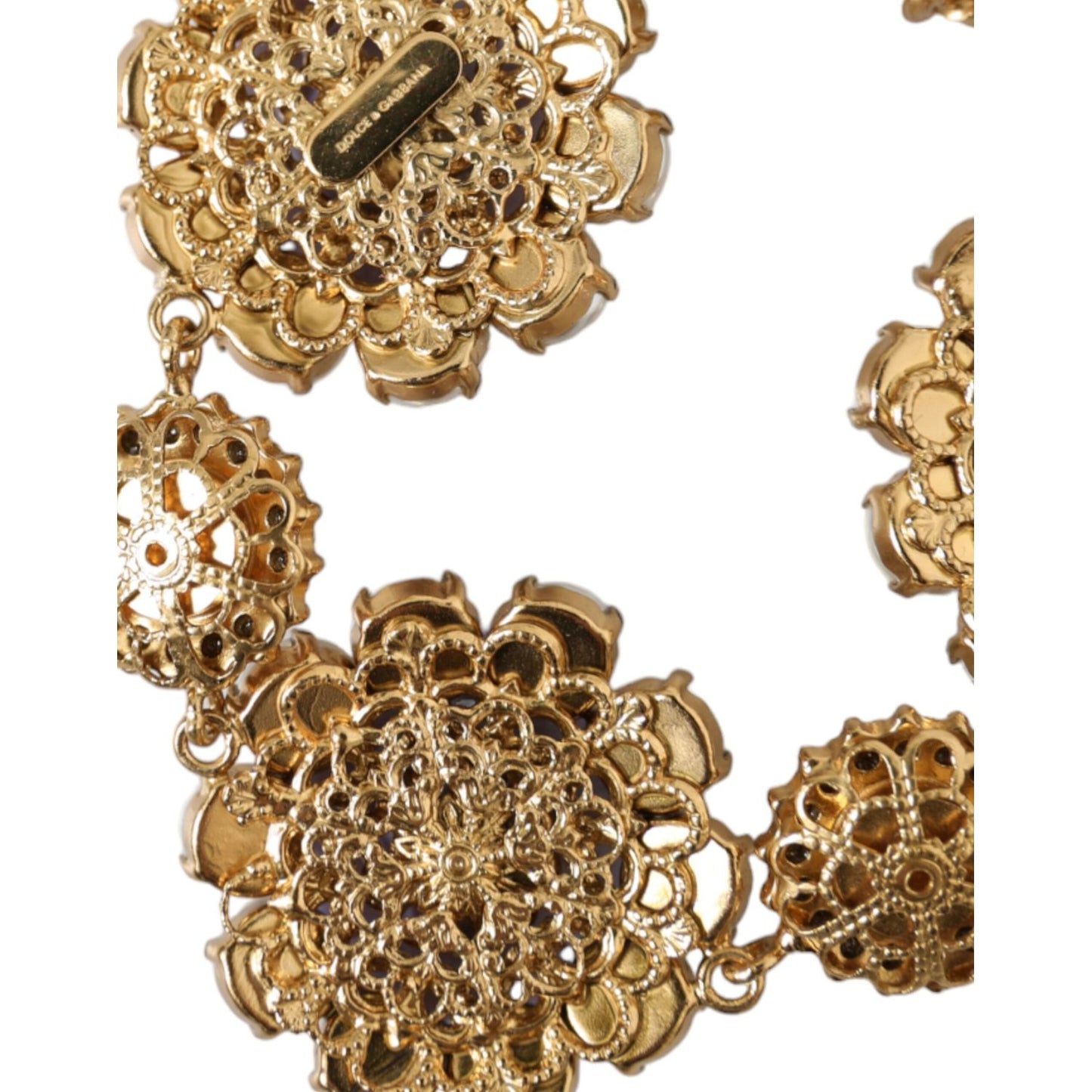 Dolce & Gabbana Gold FIORI BLOOMING Floral Baroque Crystals Bracelet Necklace Dolce & Gabbana Sienna
